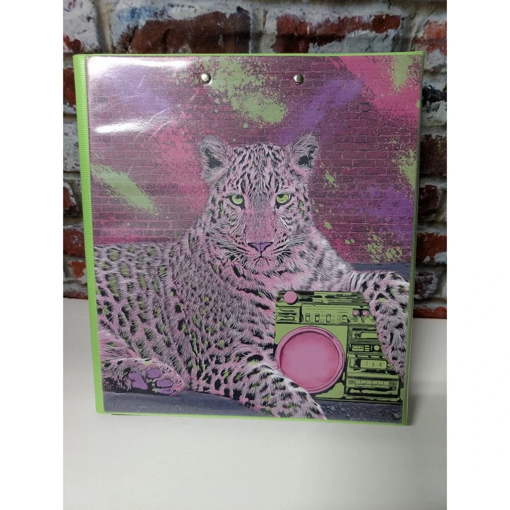 Mead Trapper Keeper Binder Pink Leopard Boombox New Old Stock 2021